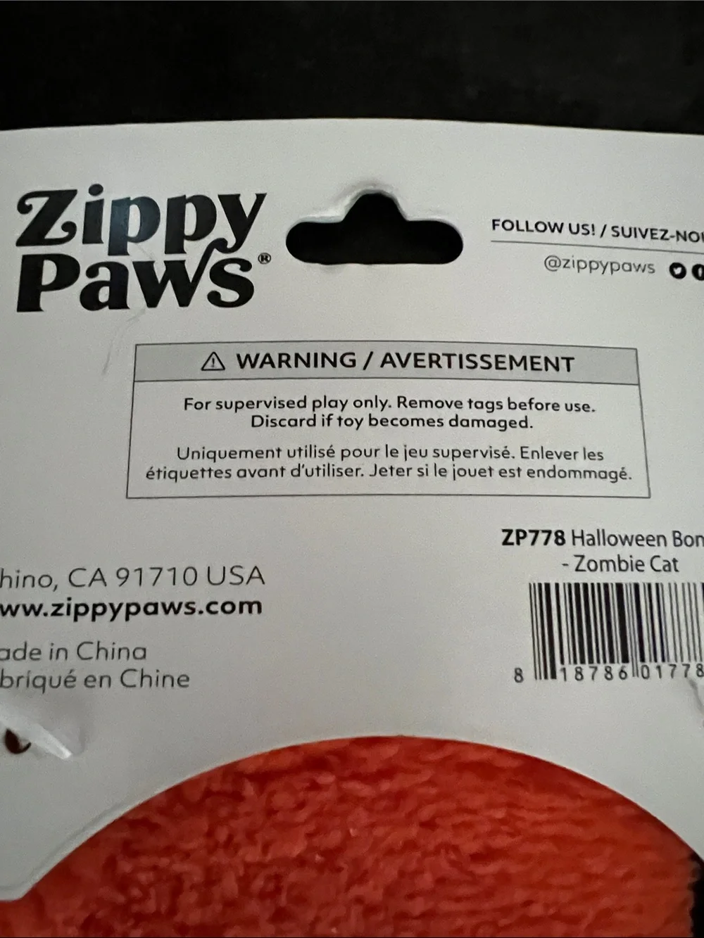 Zippy Paws 2 durable Halloween dog toys Bonez Zombie Cat and and Zombie Bear